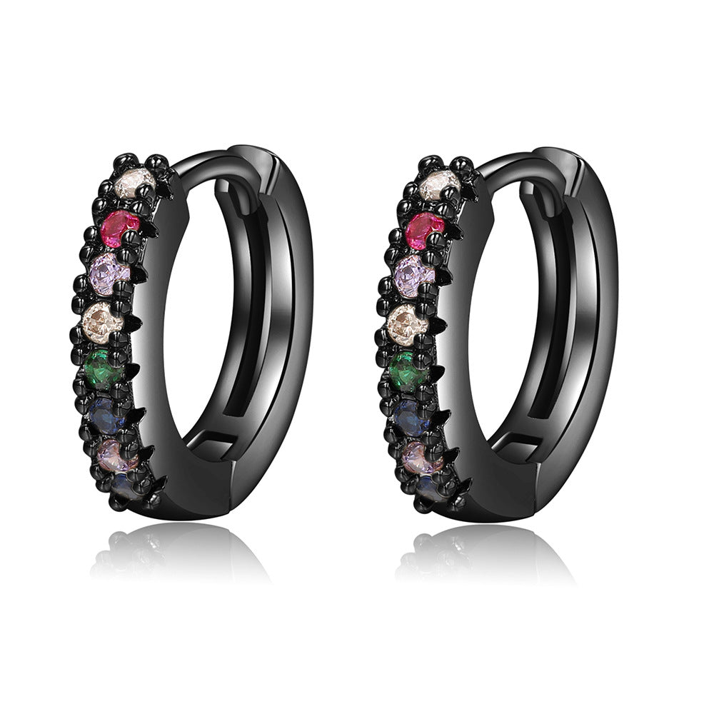 Wholesale Colored Zircon Geometric Copper Earrings